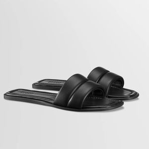 New Koio “Poppi” black leather slides flat sandals size 41 10.5 11